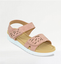 Touch Fasten Cutwork Nubuck Look Sandal - LJ903